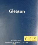Gleason-Gleason No. 11, Hypoid Formate Gear Finisher, Operations Manual Year (1944)-No. 11-05